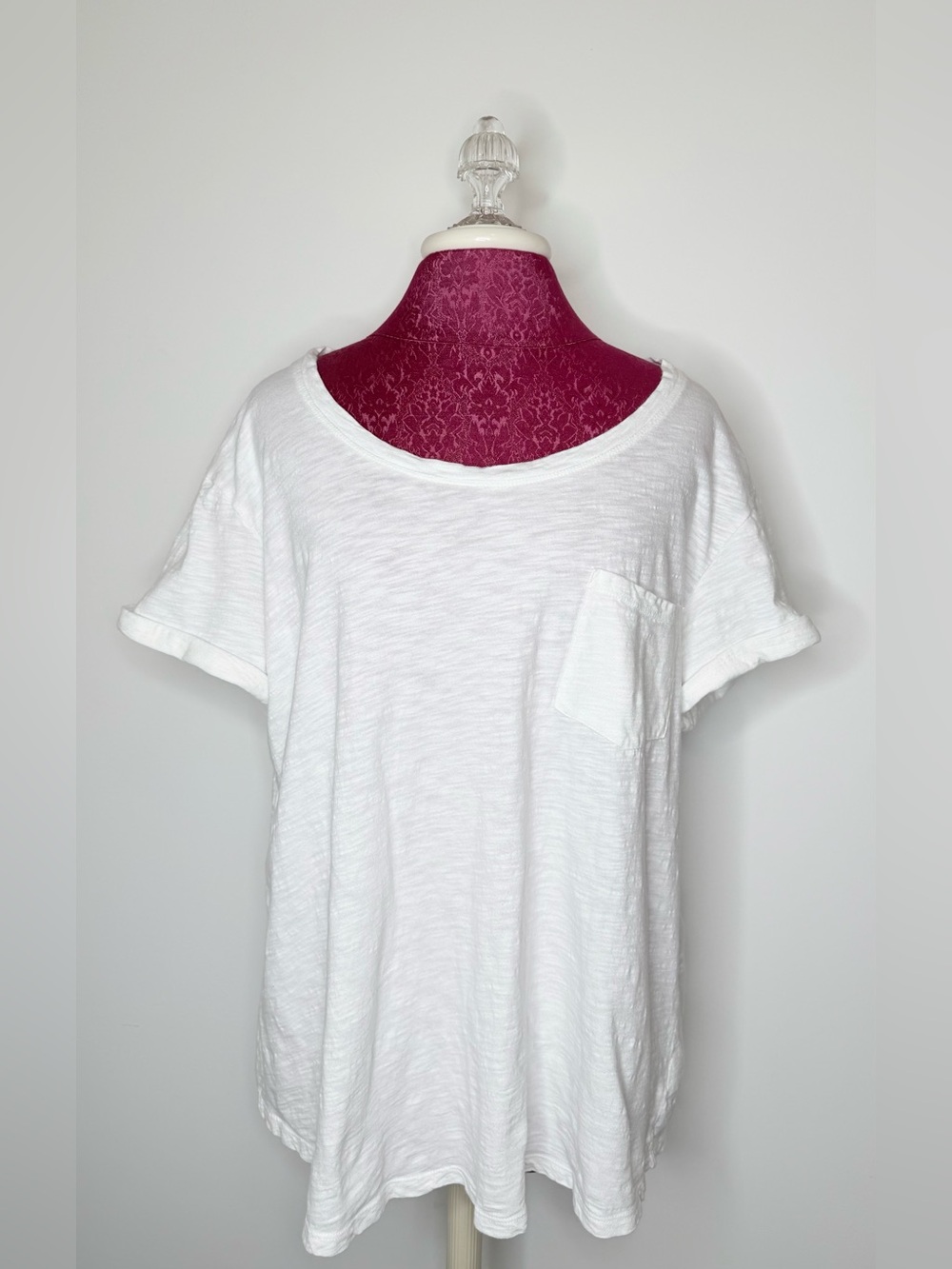 a.n.a 100% Cotton White Short Sleeve Pocket Tee XXL